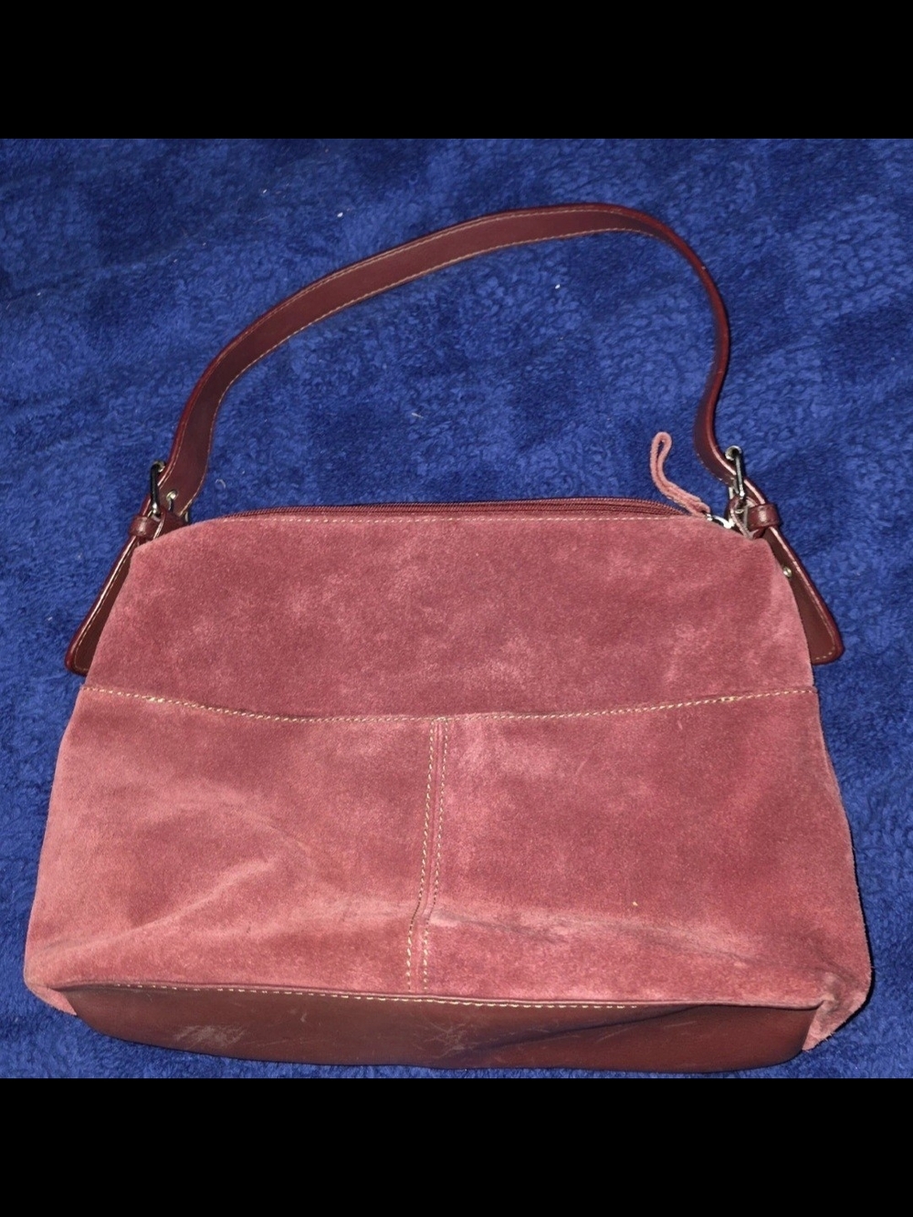 Apt. 9 Suede Shoulder Bag in Burgandy
